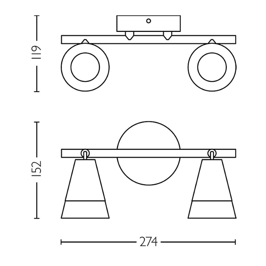 Philips - Oświetlenie punktowe CLEFT 2xGU10/5W/230V