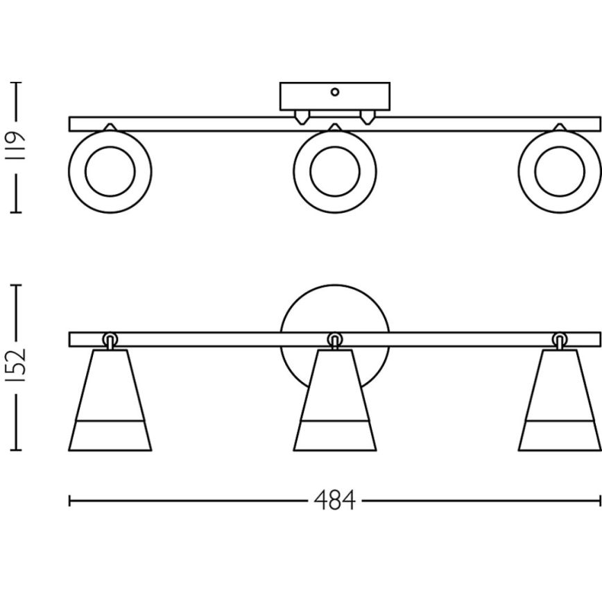 Philips - Oświetlenie punktowe CLEFT 3xGU10/5W/230V