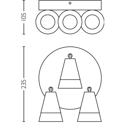 Philips - Oświetlenie punktowe CLEFT 3xGU10/5W/230V