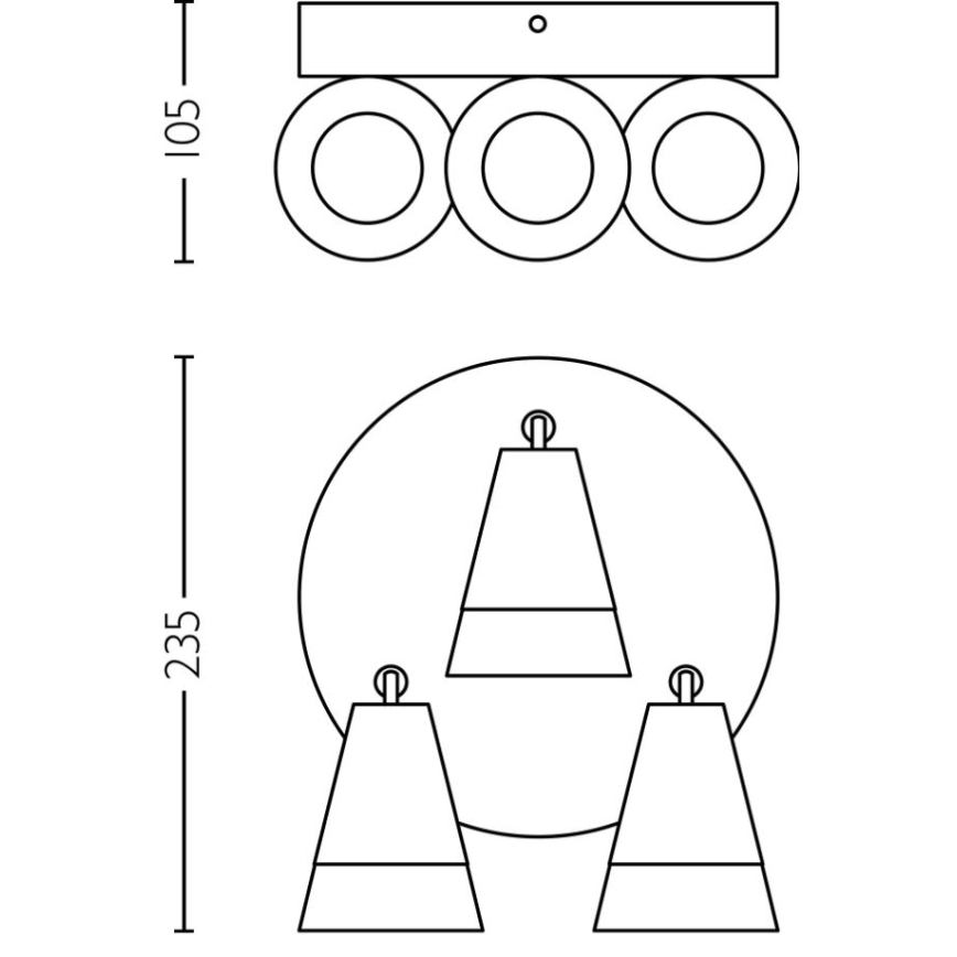 Philips - Oświetlenie punktowe CLEFT 3xGU10/5W/230V
