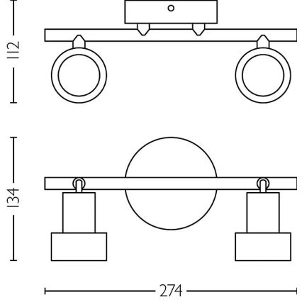 Philips - Oświetlenie punktowe CONDUIT 2xGU10/5W/230V czarne/mosiądz