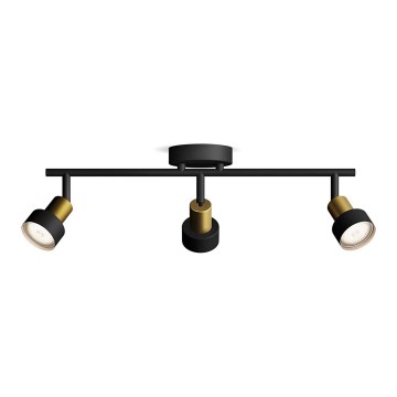 Philips - Oświetlenie punktowe CONDUIT 3xGU10/5W/230V czarne/mosiądz