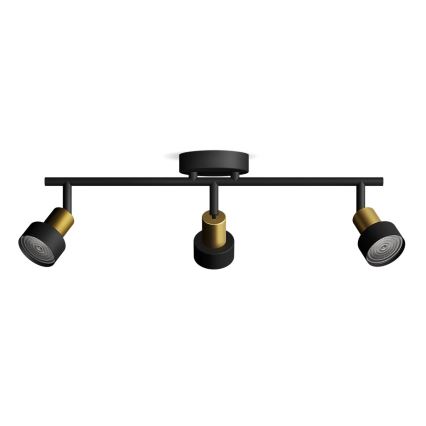Philips - Oświetlenie punktowe CONDUIT 3xGU10/5W/230V czarne/mosiądz