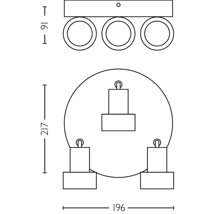 Philips - Oświetlenie punktowe CONDUIT 3xGU10/5W/230V czarne/mosiądz