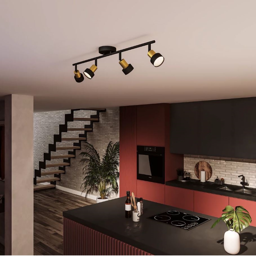 Philips - Oświetlenie punktowe CONDUIT 4xGU10/5W/230V czarne/mosiądz