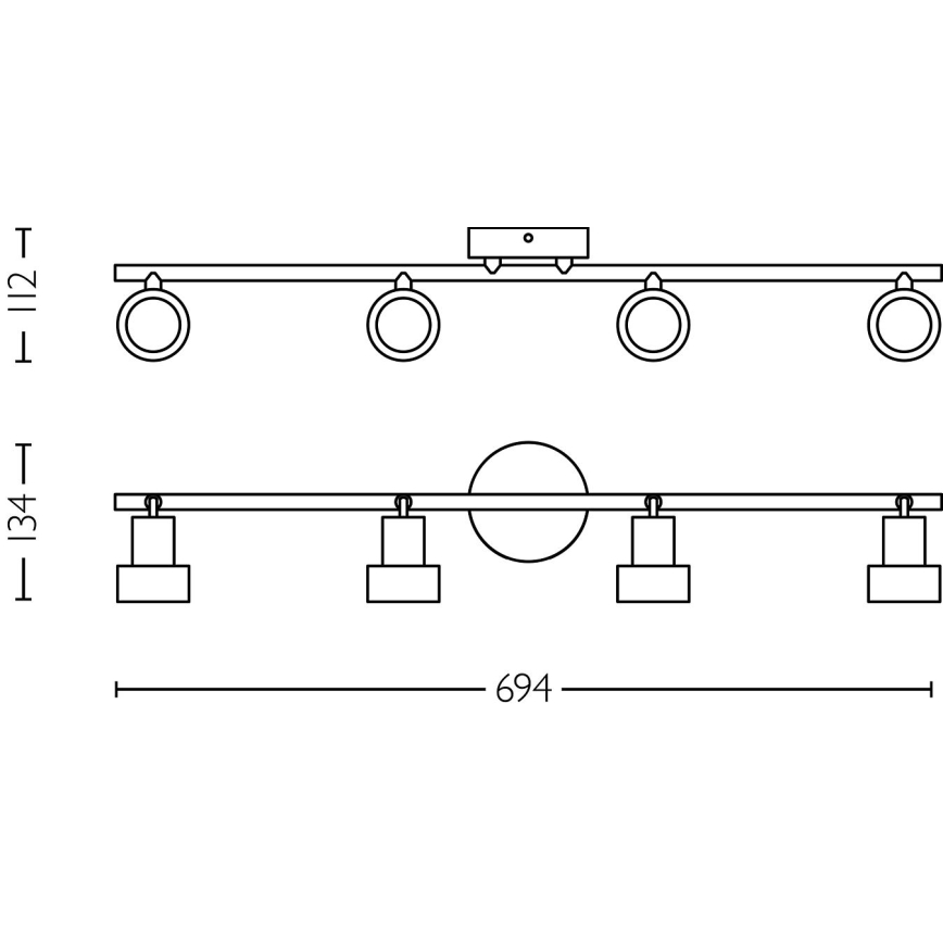Philips - Oświetlenie punktowe CONDUIT 4xGU10/5W/230V czarne/mosiądz
