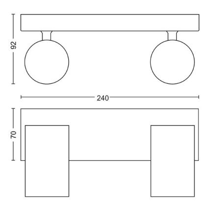 Philips - Oświetlenie punktowe KOSIPO 2xGU10/5,5W/230V biały