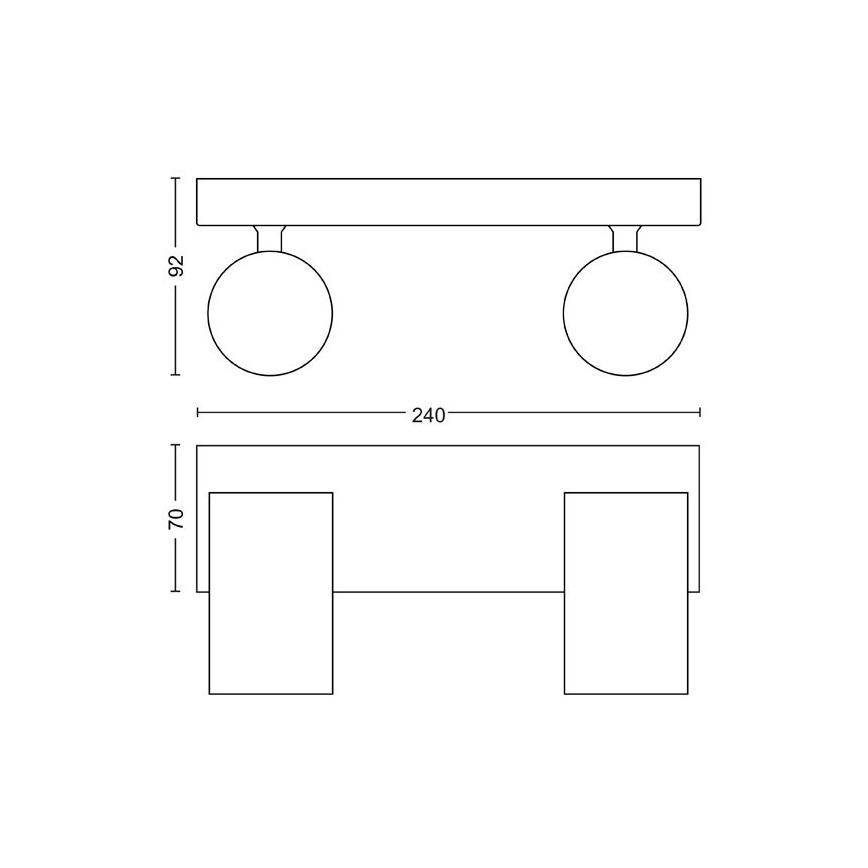 Philips - Oświetlenie punktowe KOSIPO 2xGU10/5,5W/230V biały