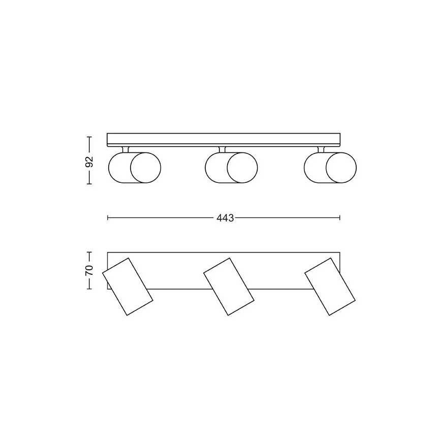 Philips - Oświetlenie punktowe KOSIPO 3xGU10/5,5W/230V biały