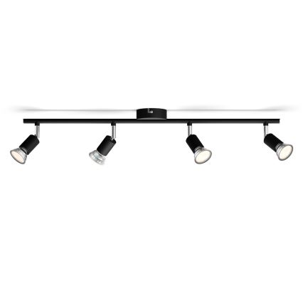 Philips - Oświetlenie punktowe 4xGU10/50W/230V czarne