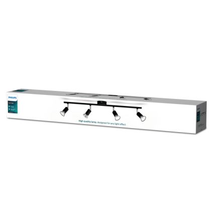 Philips - Oświetlenie punktowe 4xGU10/50W/230V czarne