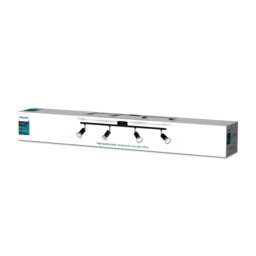 Philips - Oświetlenie punktowe 4xGU10/50W/230V czarne