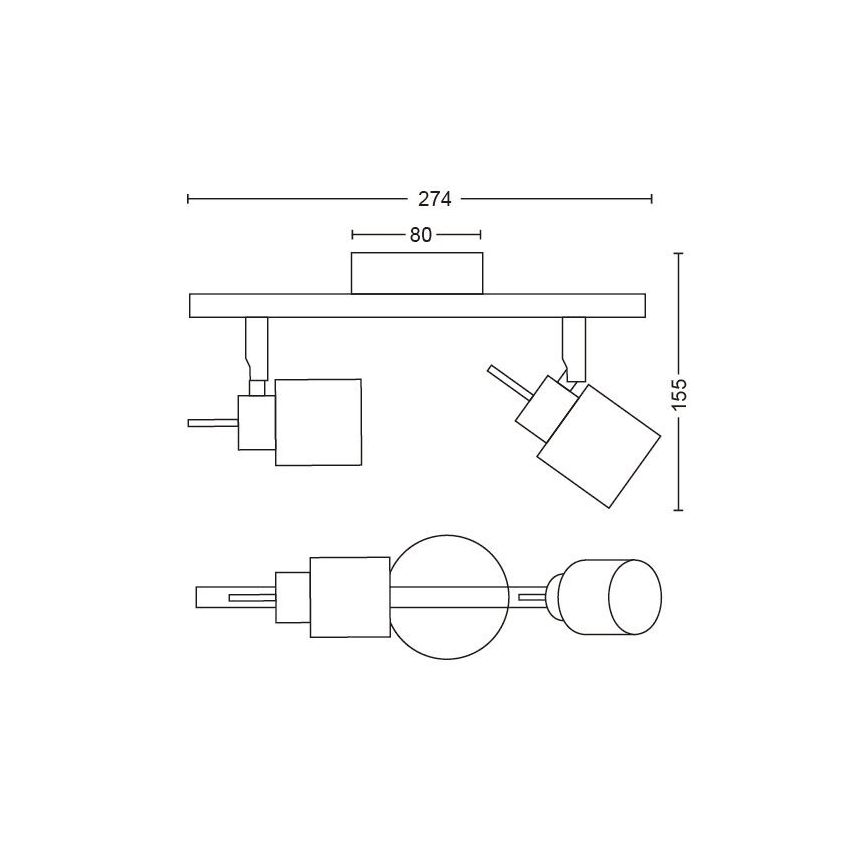 Philips - Oświetlenie punktowe 2xGU10/35W/230V biała +