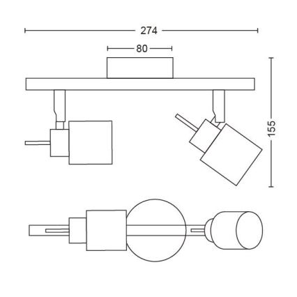 Philips - Oświetlenie punktowe 2xGU10/35W/230V czarne