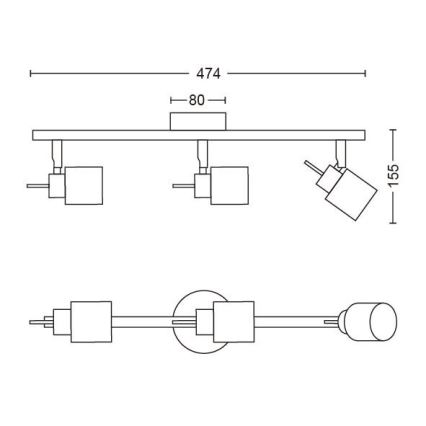 Philips - Oświetlenie punktowe 3xGU10/35W/230V białe