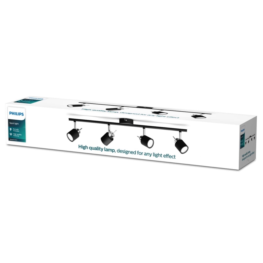 Philips - Oświetlenie punktowe 4xGU10/35W/230V czarne