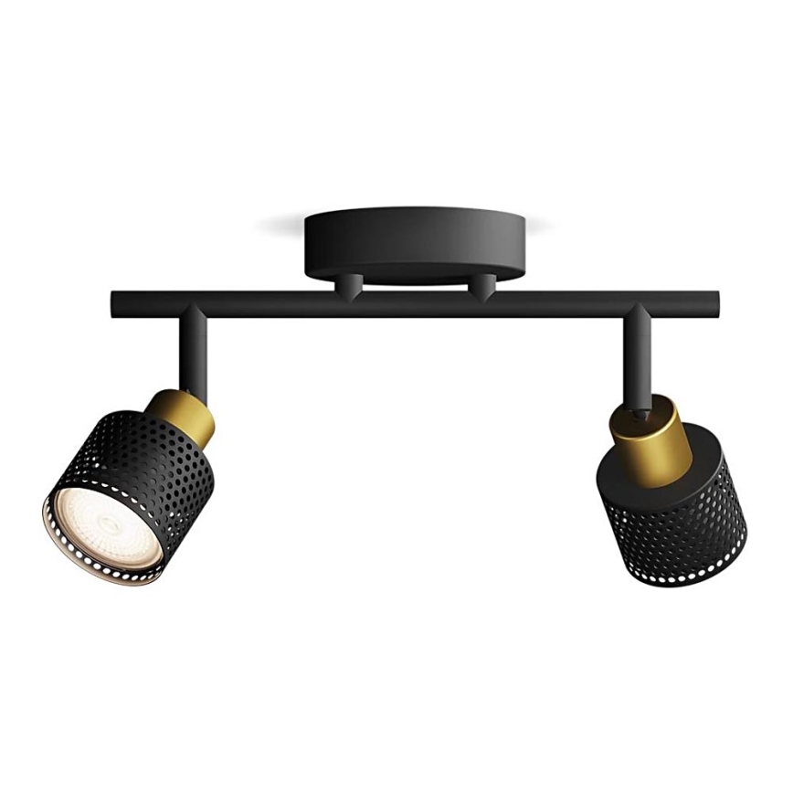 Philips - Oświetlenie punktowe NIALL 2xGU10/5W/230V czarne/mosiądz