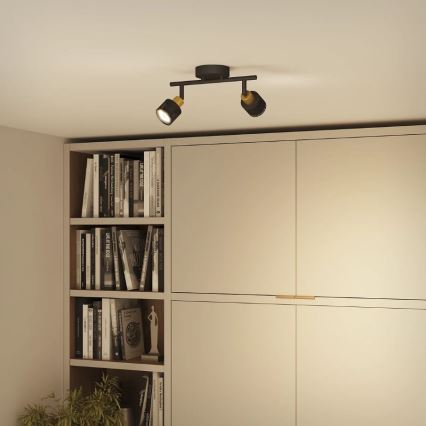 Philips - Oświetlenie punktowe NIALL 2xGU10/5W/230V czarne/mosiądz