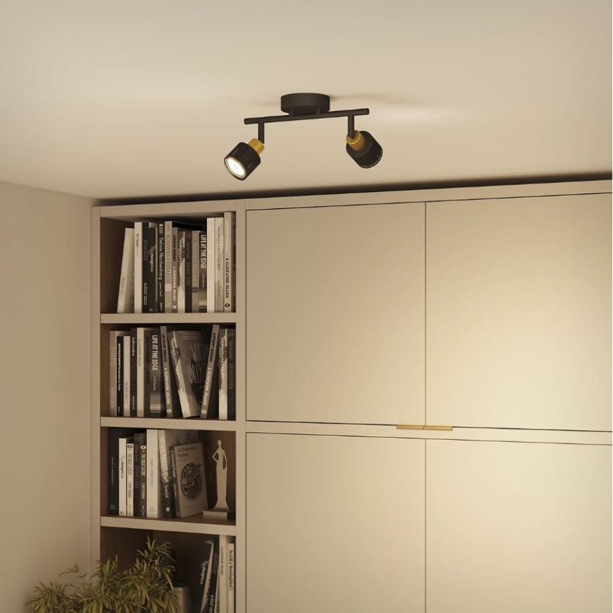 Philips - Oświetlenie punktowe NIALL 2xGU10/5W/230V czarne/mosiądz