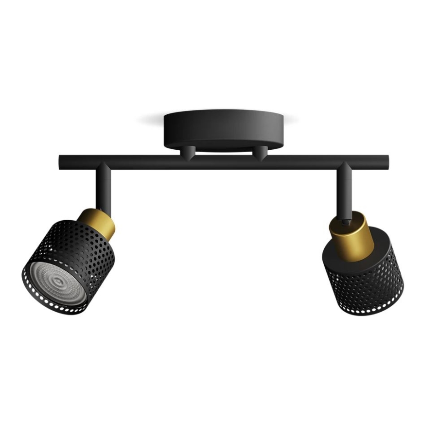 Philips - Oświetlenie punktowe NIALL 2xGU10/5W/230V czarne/mosiądz