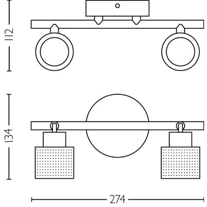 Philips - Oświetlenie punktowe NIALL 2xGU10/5W/230V czarne/mosiądz