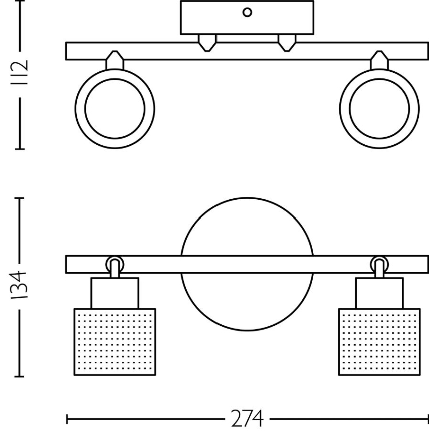 Philips - Oświetlenie punktowe NIALL 2xGU10/5W/230V czarne/mosiądz