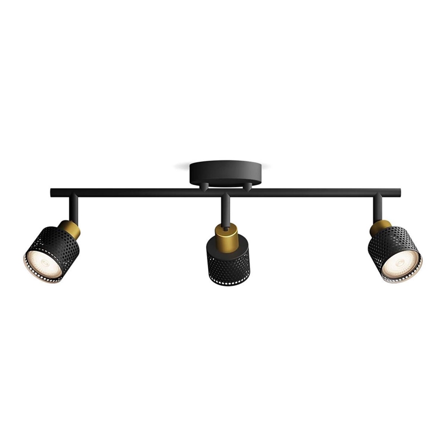 Philips - Oświetlenie punktowe NIALL 3xGU10/5W/230V czarne/mosiądz