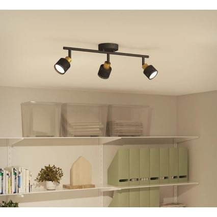Philips - Oświetlenie punktowe NIALL 3xGU10/5W/230V czarne/mosiądz