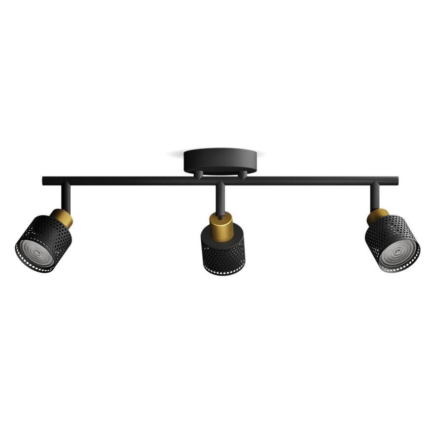 Philips - Oświetlenie punktowe NIALL 3xGU10/5W/230V czarne/mosiądz