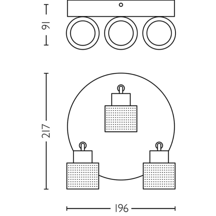 Philips - Oświetlenie punktowe NIALL 3xGU10/5W/230V czarne/mosiądz