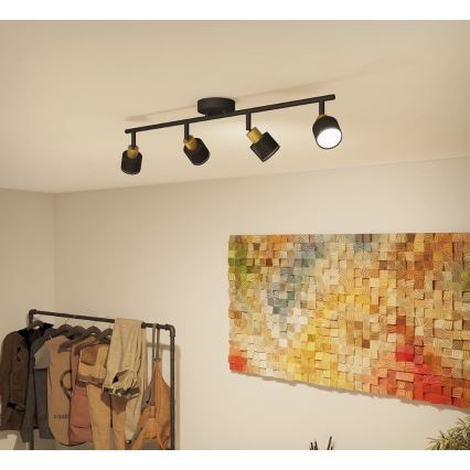 Philips - Oświetlenie punktowe NIALL 4xGU10/5W/230V czarne/mosiądz