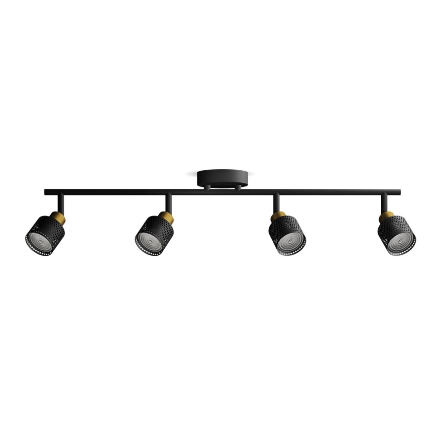 Philips - Oświetlenie punktowe NIALL 4xGU10/5W/230V czarne/mosiądz