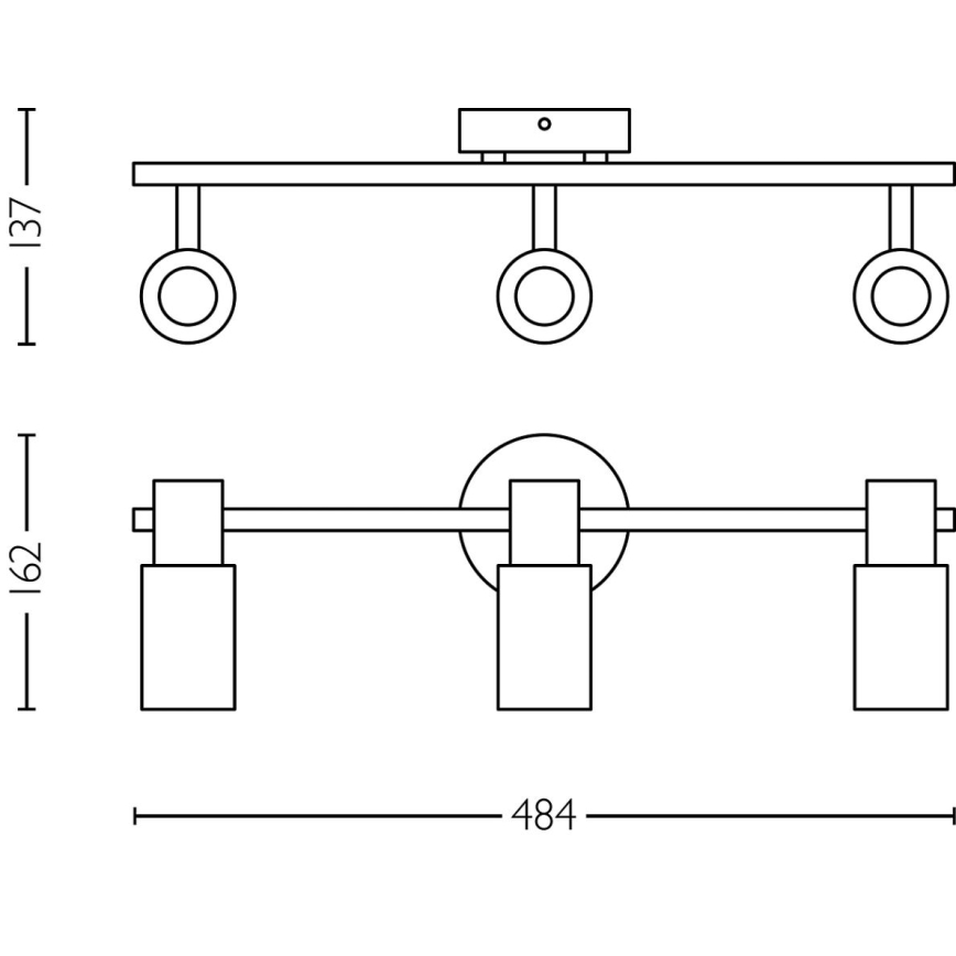 Philips - Oświetlenie punktowe PALMS 3xE14/25W/230V