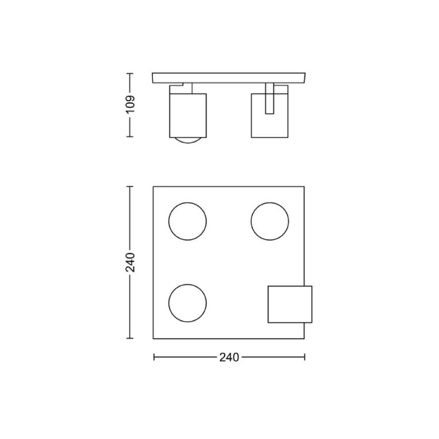 Philips - Oświetlenie punktowe 4xGU10/20W/230V czarne