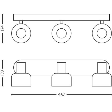 Philips - Oświetlenie punktowe SLEET 3xE14/25W/230V
