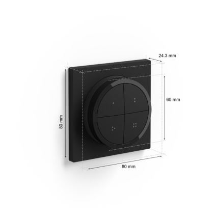 Philips - Pilot zdalnego sterowania z wyłącznikiem Hue TAP 1xCR2032 czarny
