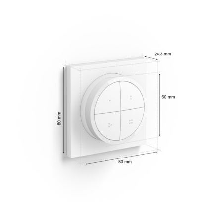 Philips - Pilot zdalnego sterowania z przełącznikiem Hue TAP 1xCR2032 biały