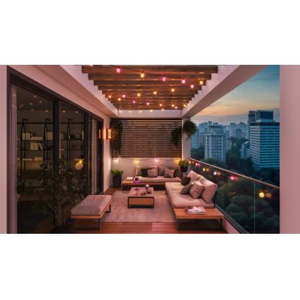 Philips - Zewnętrzny łańcuch świetlny LED RGBW Hue FESTAVIA, przedłużalny i ściemnialny, 30xLED, 21 m, IP65