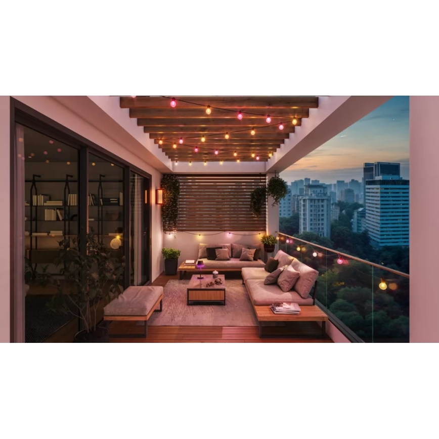 Philips - Zewnętrzny łańcuch świetlny LED RGBW Hue FESTAVIA, przedłużalny i ściemnialny, 30xLED, 21 m, IP65