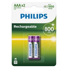 Philips R03B2A80/10 - 2 szt.  Bateria ładowalna AAA MULTILIFE NiMH/1,2V/800 mAh