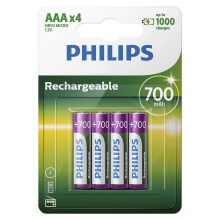 Philips R03B4A70/10 - 4 szt. Bateria ładowalna AAA MULTILIFE NiMH/1,2V/700 mAh