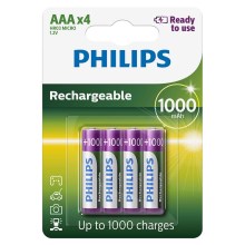Philips R03B4RTU10/10 - 4 szt. Bateria ładowalna AAA MULTILIFE NiMH/1,2V/1000 mAh