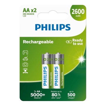 Philips R6B2A260/10 - 2 szt. Akumulatory AA MULTILIFE NiMH/1,2V/2600 mAh