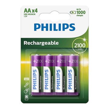 Philips R6B4A210/10 - 4 szt. Akumulatory AA MULTILIFE NiMH/1,2V/2100 mAh