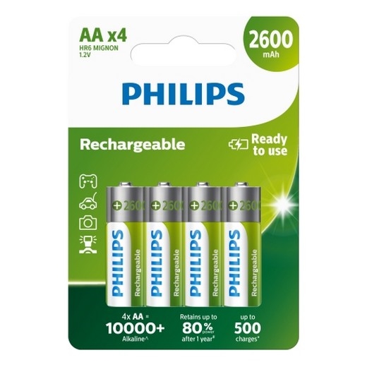 Philips R6B4B260/10 - 4 szt. Akumulatorki AA NiMH/1,2V/2600 mAh