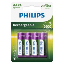 Philips R6B4B260/10 - 4 szt. Bateria ładowalna AA MULTILIFE NiMH/1,2V/2600 mAh