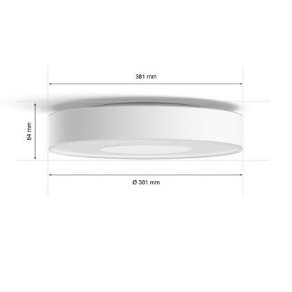 Philips - LED RGB ściemnialny plafon Hue INFUSE LED/33,5W/230V 2000-6500K śr. 381 mm biały