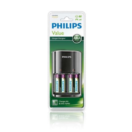 Philips SCB1450NB/12 - Ładowarka baterii MULTILIFE 4xAAA 800 mAh 230V