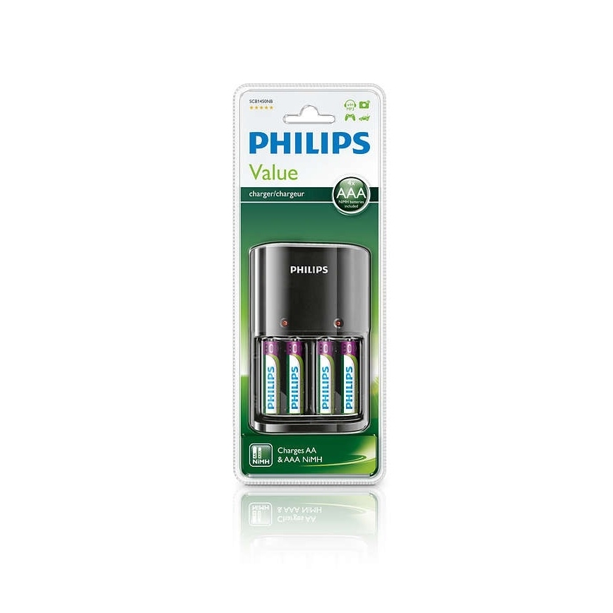 Philips SCB1450NB/12 - Ładowarka baterii MULTILIFE 4xAAA 800 mAh 230V