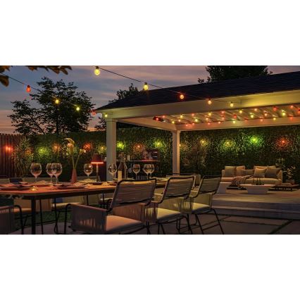 Philips - ściemnialna girlanda ogrodowa LED RGBW Hue FESTAVIA, 20 diod LED, 14 m, IP65